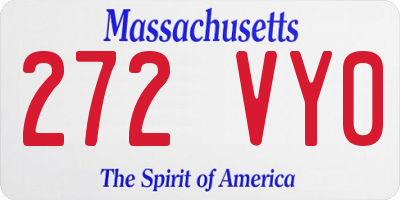 MA license plate 272VY0