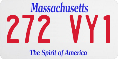 MA license plate 272VY1