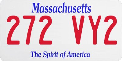 MA license plate 272VY2