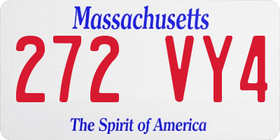 MA license plate 272VY4