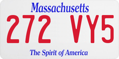 MA license plate 272VY5