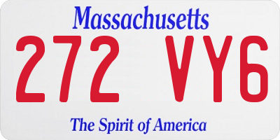 MA license plate 272VY6