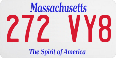MA license plate 272VY8
