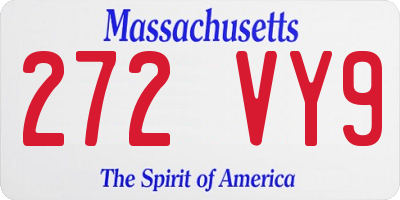 MA license plate 272VY9