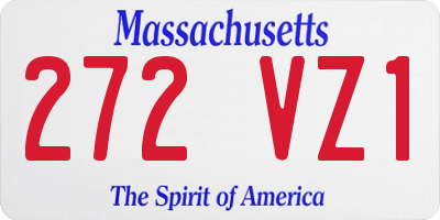 MA license plate 272VZ1