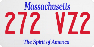 MA license plate 272VZ2