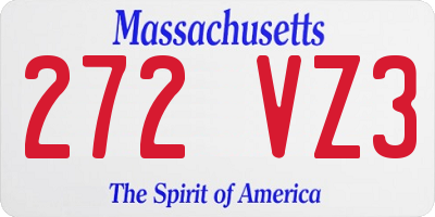 MA license plate 272VZ3