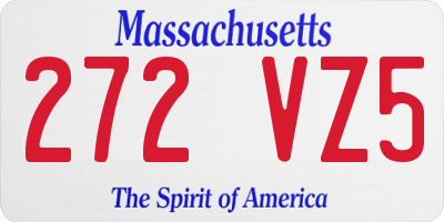 MA license plate 272VZ5
