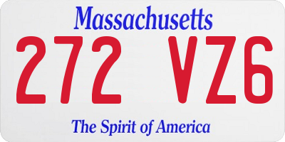 MA license plate 272VZ6