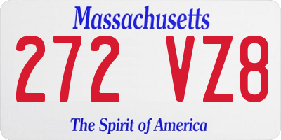 MA license plate 272VZ8