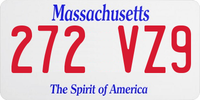 MA license plate 272VZ9