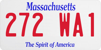 MA license plate 272WA1