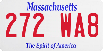 MA license plate 272WA8