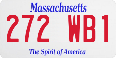 MA license plate 272WB1
