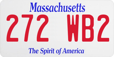 MA license plate 272WB2