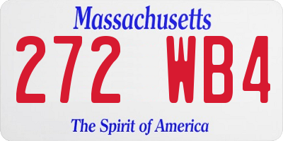 MA license plate 272WB4