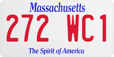 MA license plate 272WC1