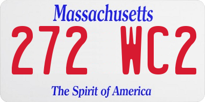 MA license plate 272WC2