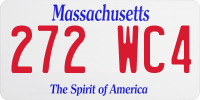 MA license plate 272WC4