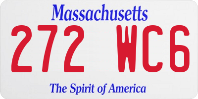 MA license plate 272WC6