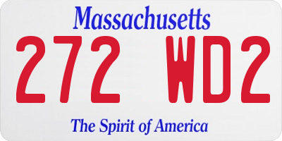 MA license plate 272WD2
