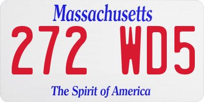 MA license plate 272WD5