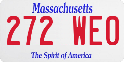 MA license plate 272WE0