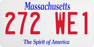 MA license plate 272WE1