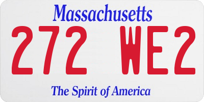MA license plate 272WE2