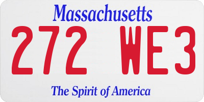MA license plate 272WE3