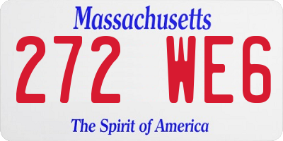 MA license plate 272WE6