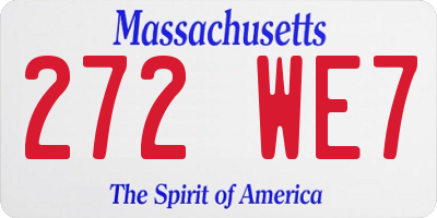 MA license plate 272WE7