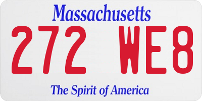 MA license plate 272WE8
