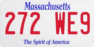 MA license plate 272WE9