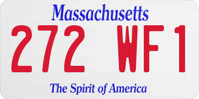 MA license plate 272WF1