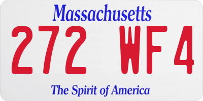 MA license plate 272WF4