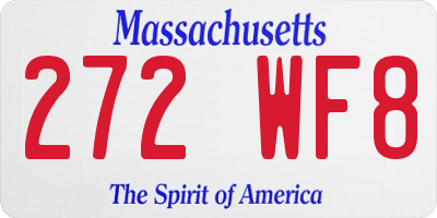 MA license plate 272WF8