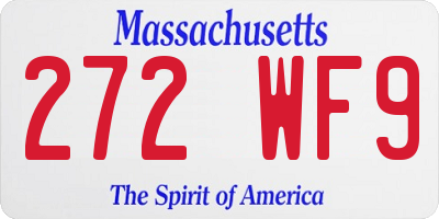 MA license plate 272WF9