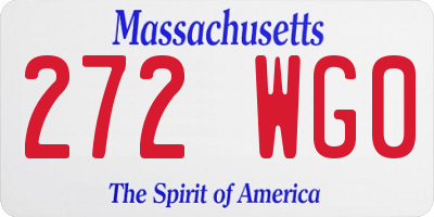 MA license plate 272WG0