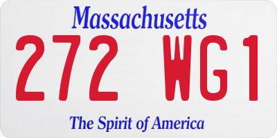 MA license plate 272WG1