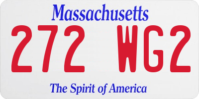 MA license plate 272WG2