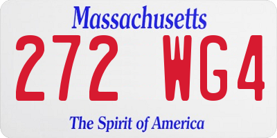 MA license plate 272WG4