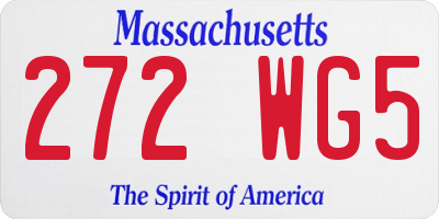 MA license plate 272WG5