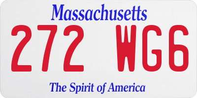 MA license plate 272WG6