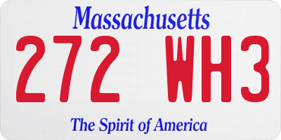 MA license plate 272WH3