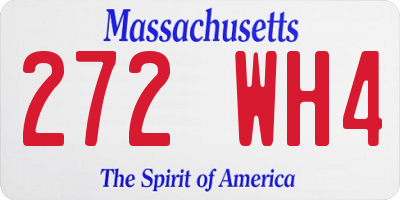 MA license plate 272WH4
