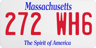 MA license plate 272WH6