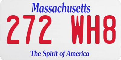 MA license plate 272WH8