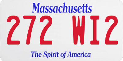 MA license plate 272WI2