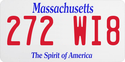 MA license plate 272WI8